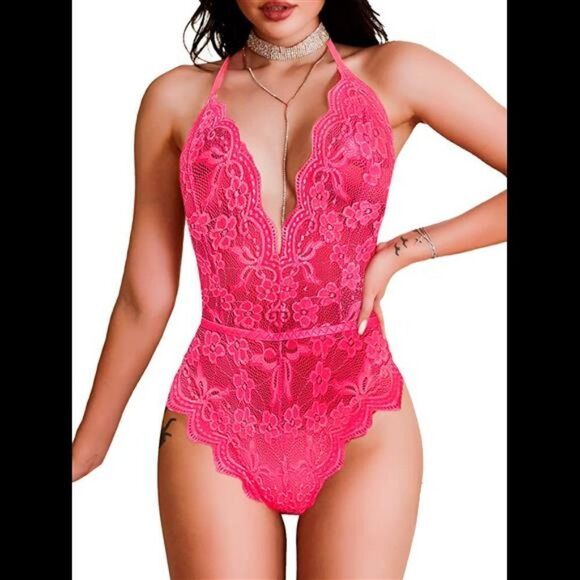 V-Neck Lace Bodysuit Naughty Bridal Teddy Lingerie Body Suit